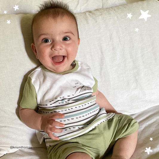 Organic Cotton 2-Piece Short Set in Rhino Buddies Print