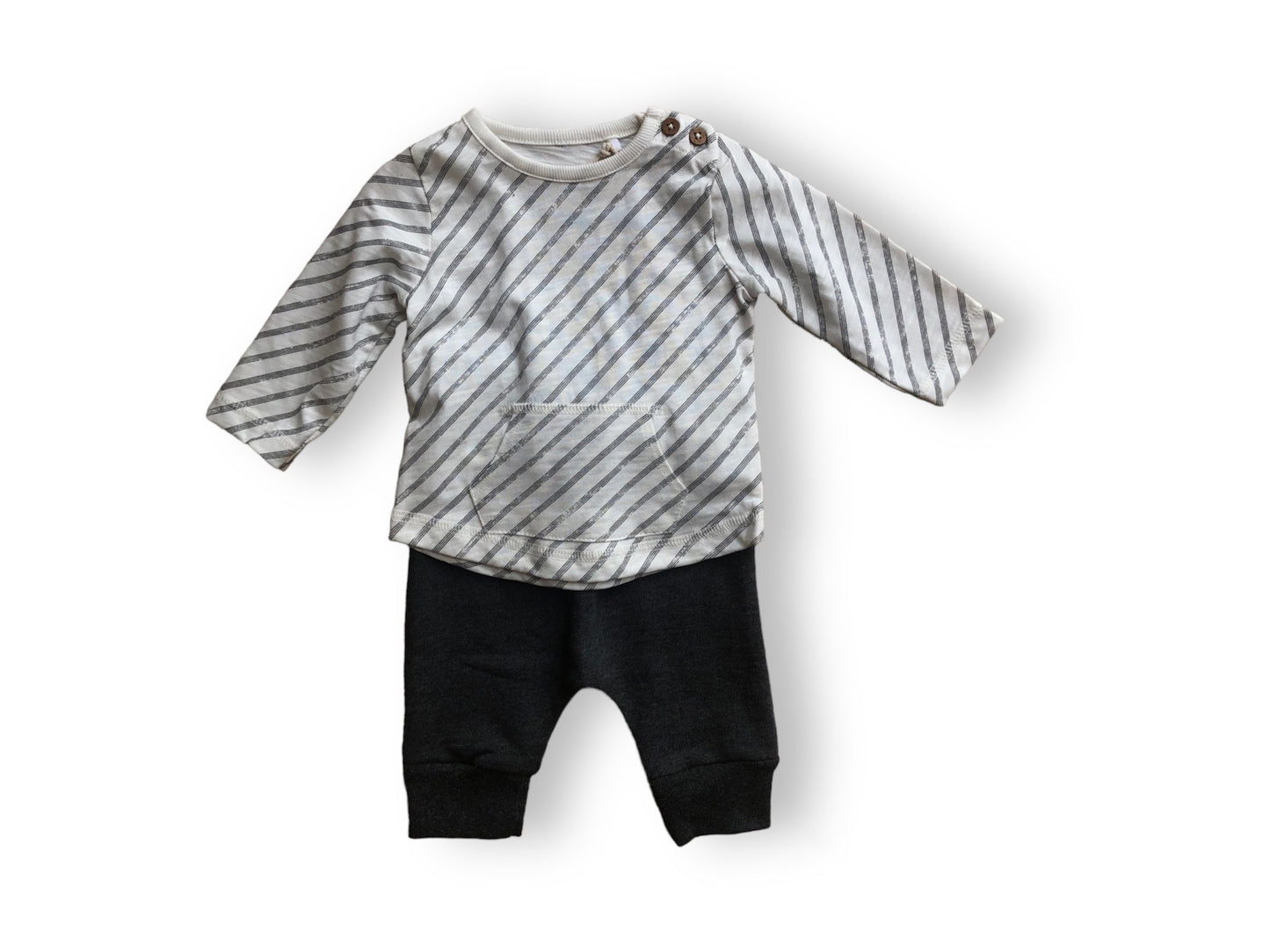 Diagonal Stripe 2-Piece Pant Set