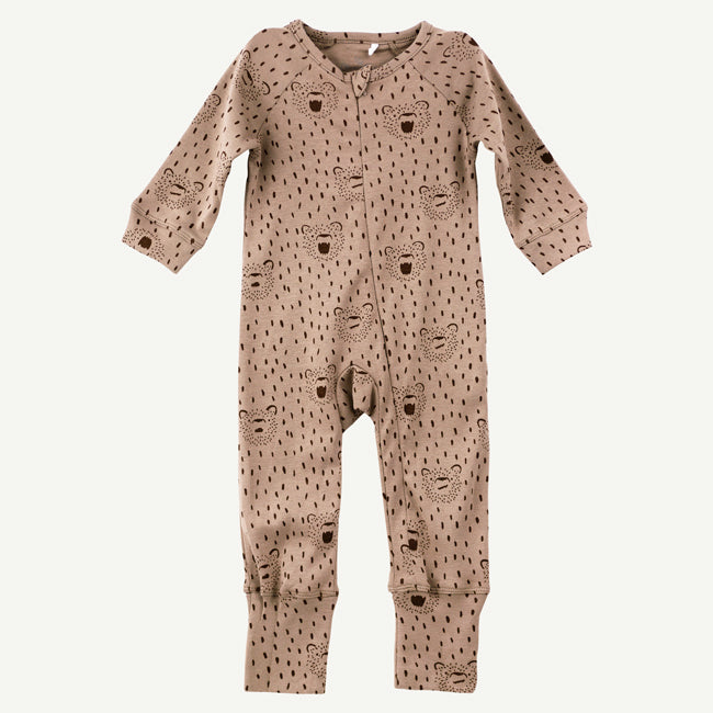 Brown Bear Print Unionsuit