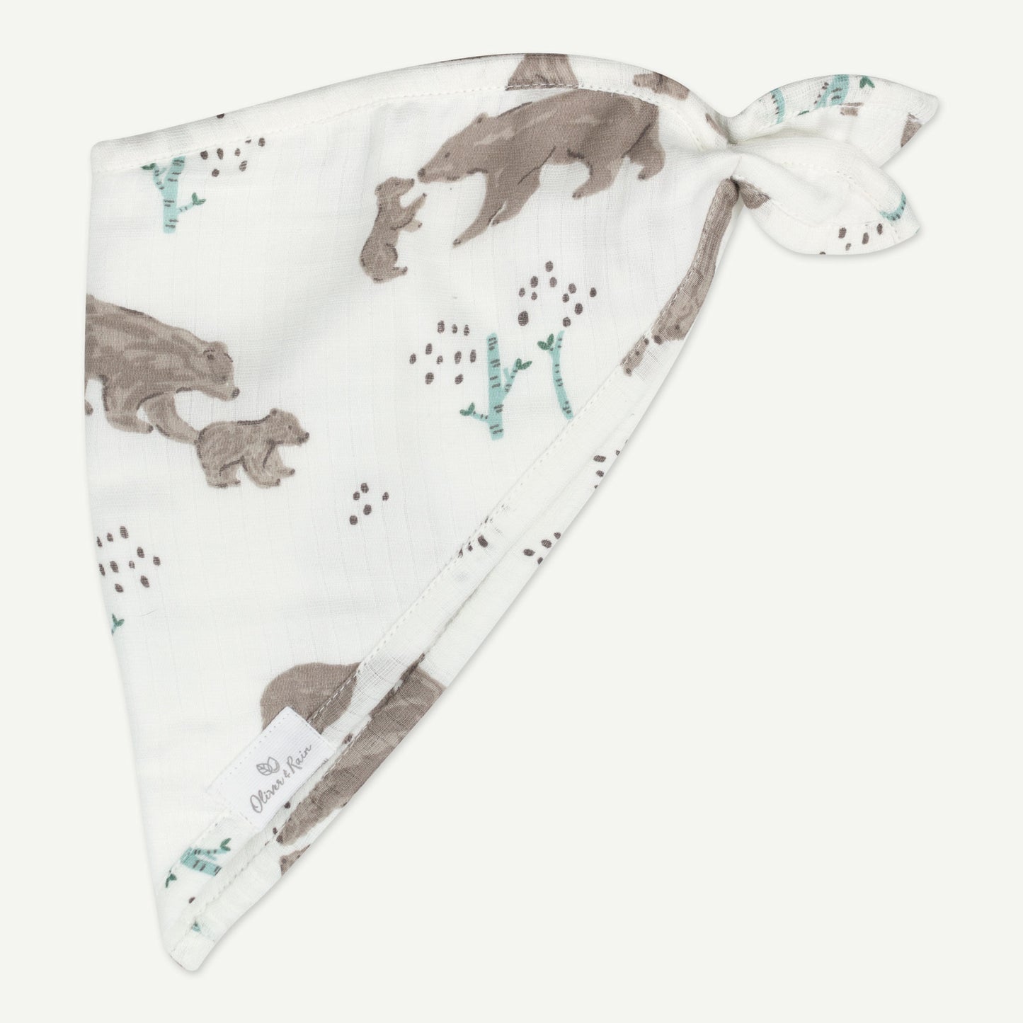 Watercolor Bear Print 2-Pack Bandana Bib
