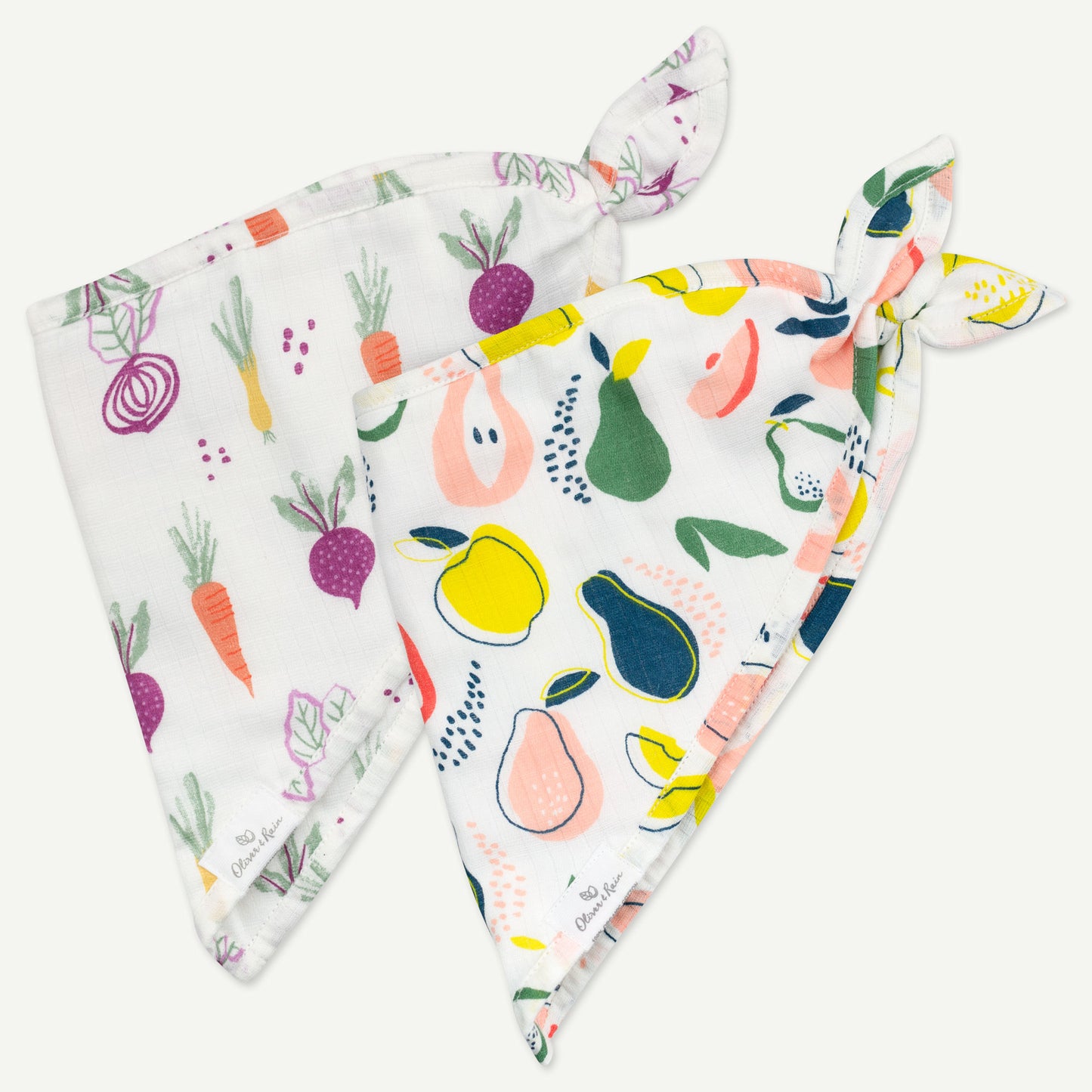 Fruit & Veggie 2-Pack Bandana Bib