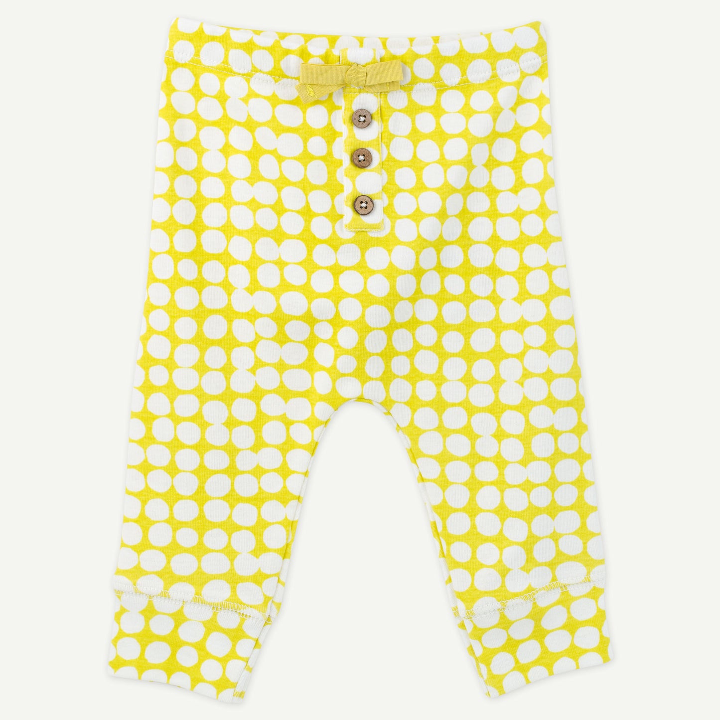 Yellow Circle Print Ruffle Legging