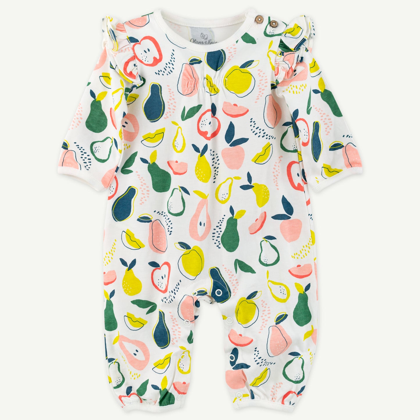 Fruit Print Ruffle Jumpsuit
