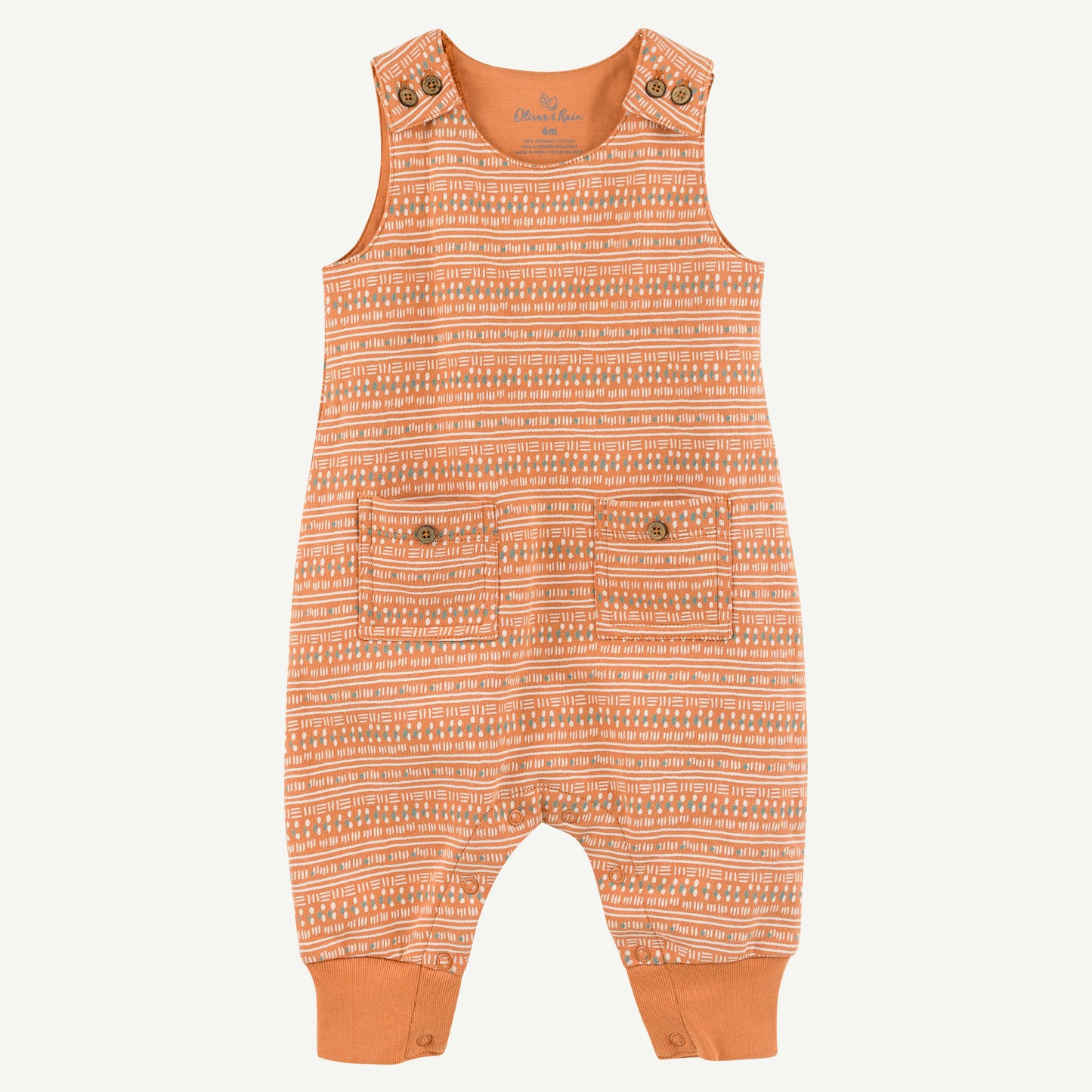 Soft Orange Geo Print Jumpsuit