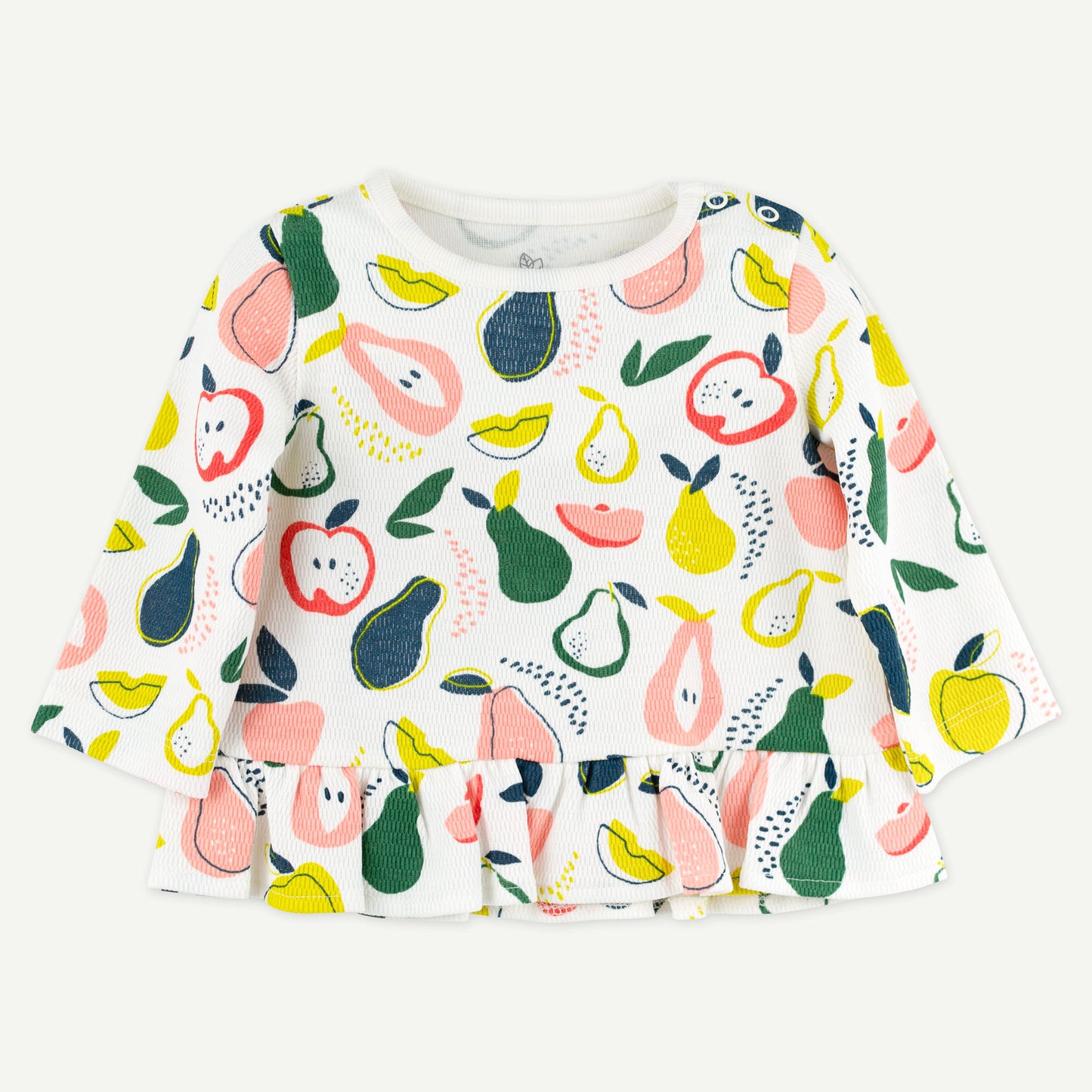 Fruit Print Ruffle Top