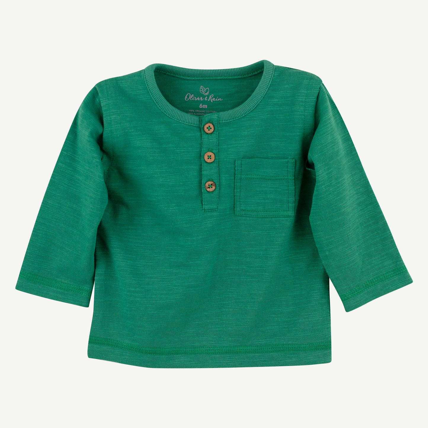 Green Squirrel Henley Tee