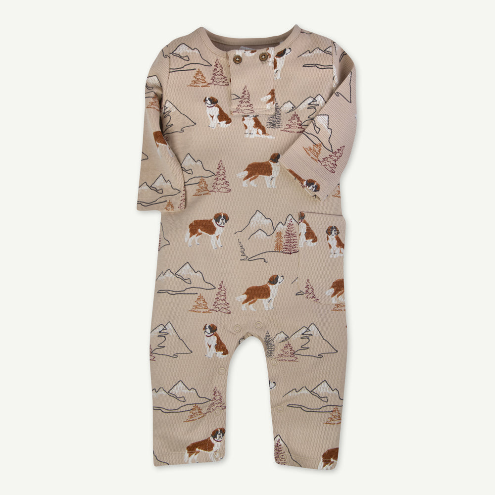 CLAUDE & CO - Check-print short-sleeve organic-cotton romper 3-24