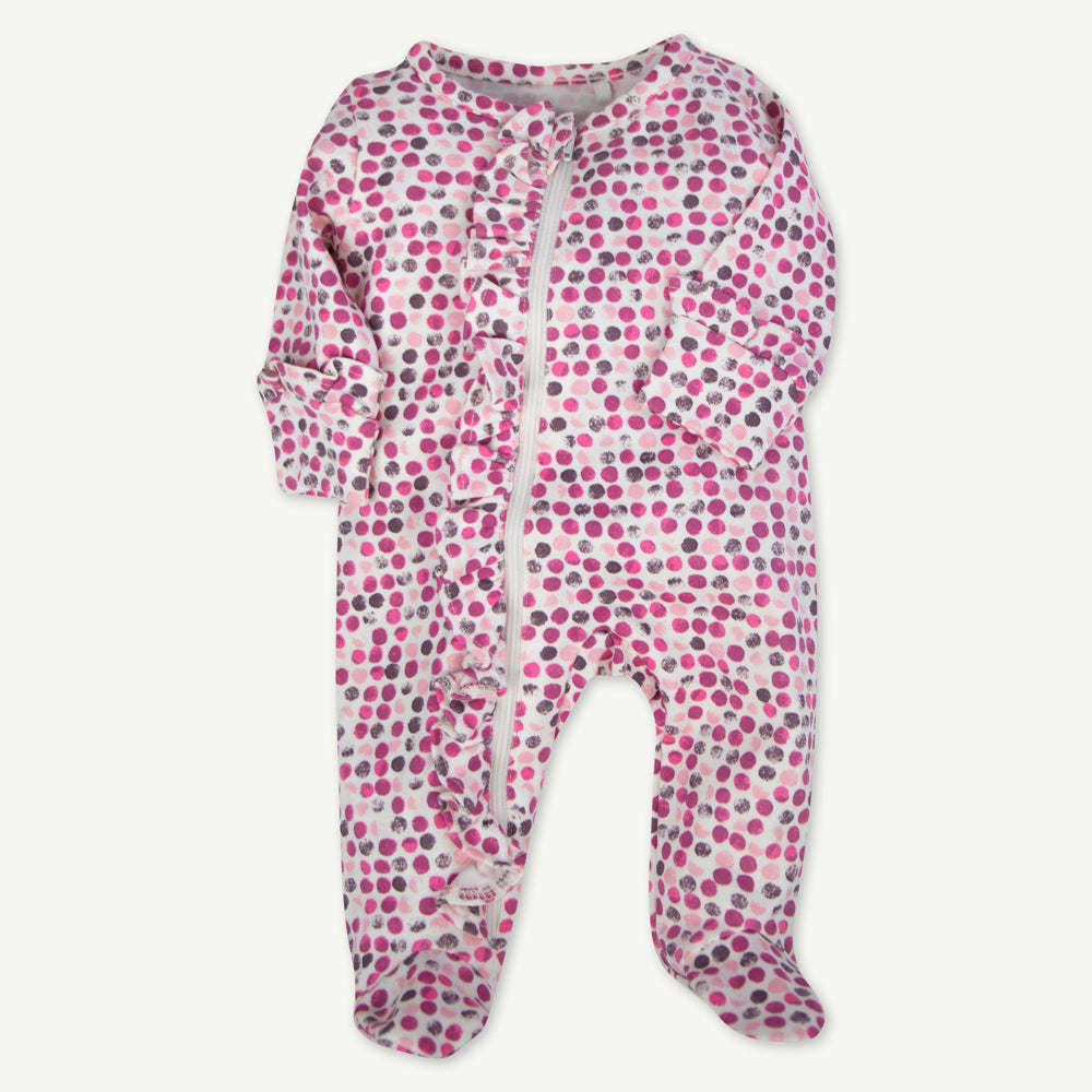 Raspberry Polka Dot Sleep and Play