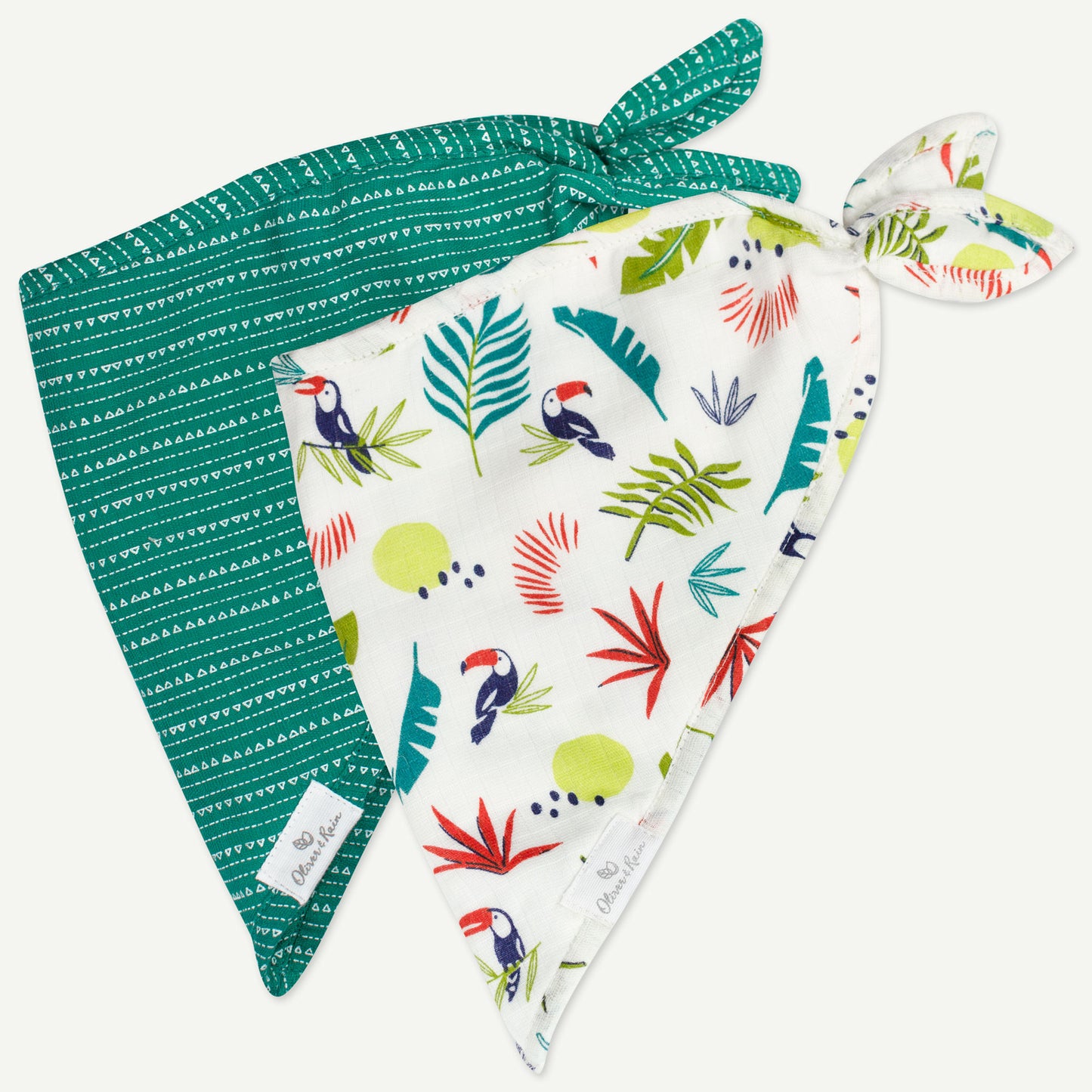 2-Pack Toucan Print Bandana Bib