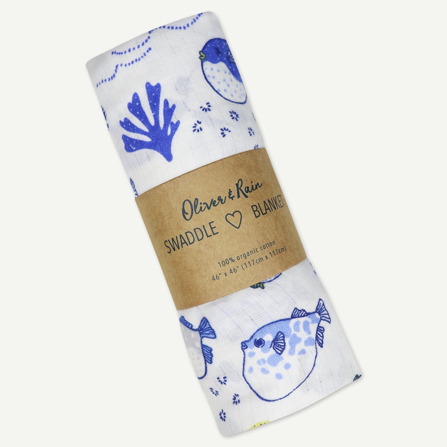 Bubble Fish Print Swaddle