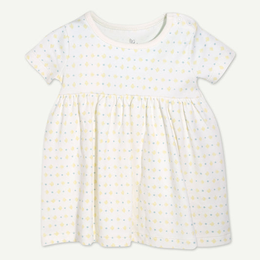 Ivory Diamond Print Dress Set