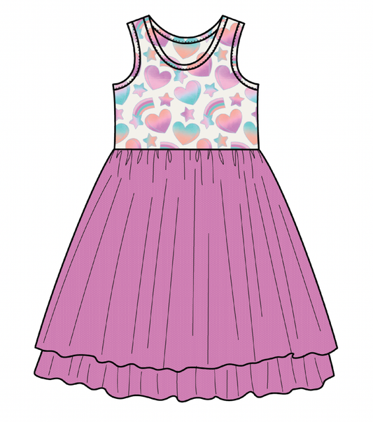 Bird & Bean® - Kids Tulle Bamboo Dress - True Love Always