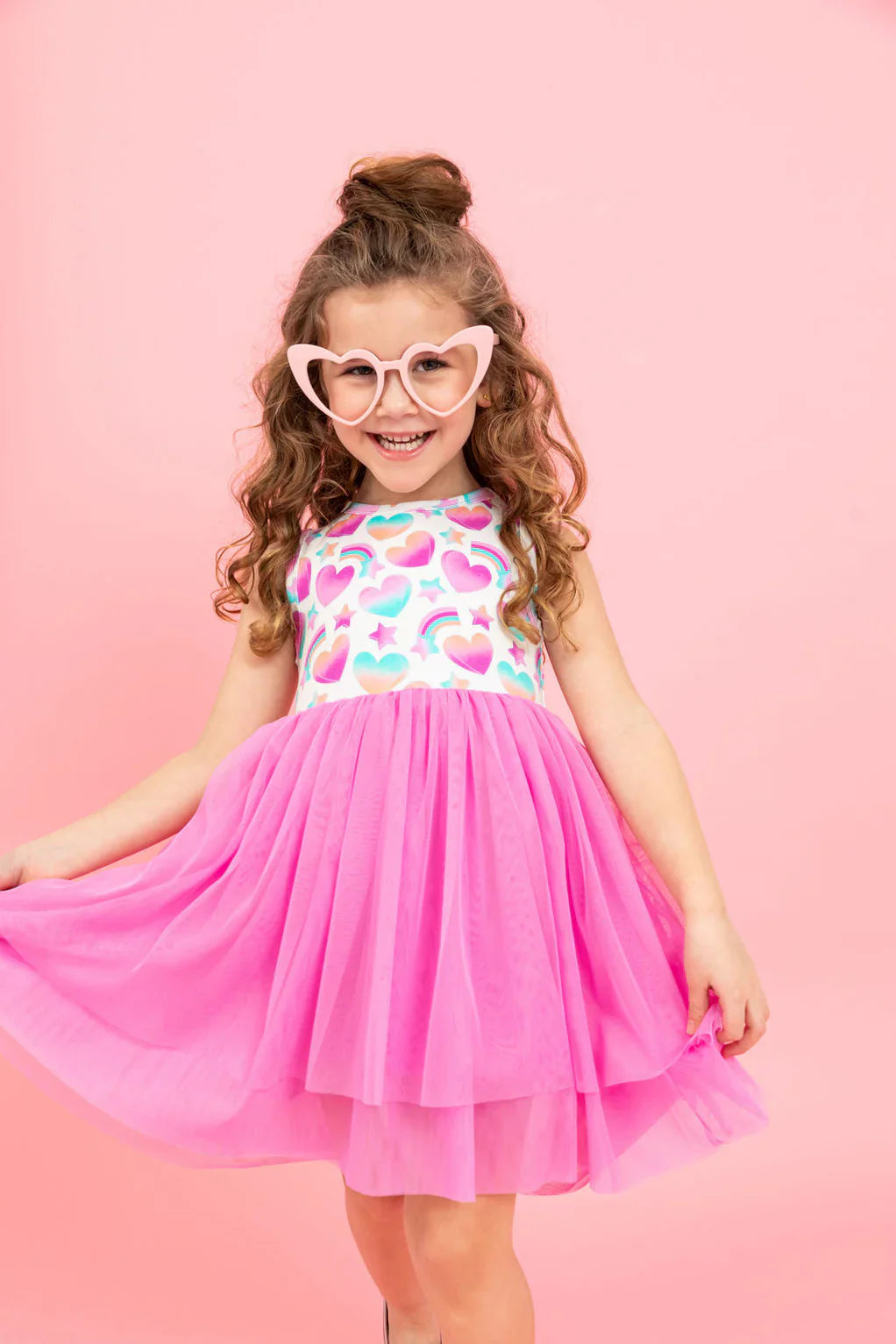 Bird & Bean® - Kids Tulle Bamboo Dress - True Love Always