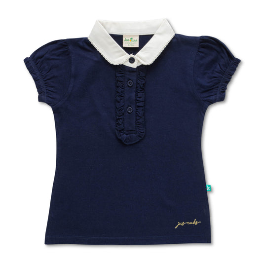 Jus Cubs - Navy Ruffle Shirt