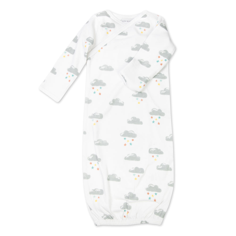 2-Piece Organic Cotton Cap & Gown Set in Cloud Print