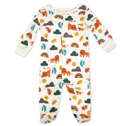 Organic Cotton Sleep & Play in Lion Print