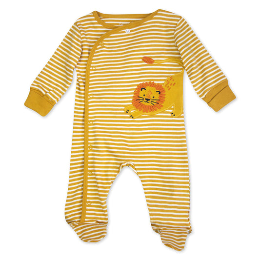 Organic Cotton Striped Sleep & Play in Lion Print