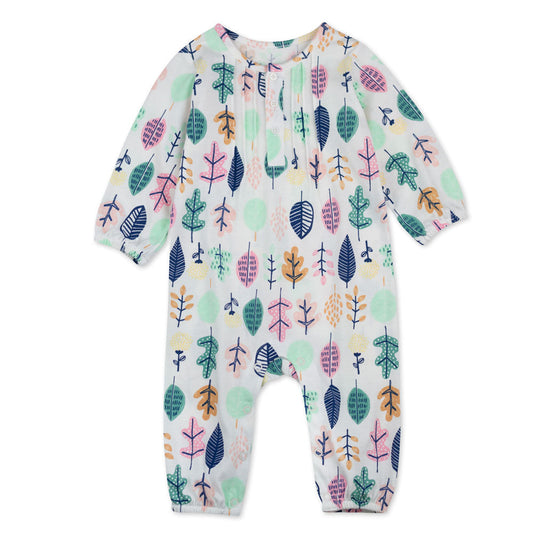 Organic Cotton Squirrel Leaf Coverall