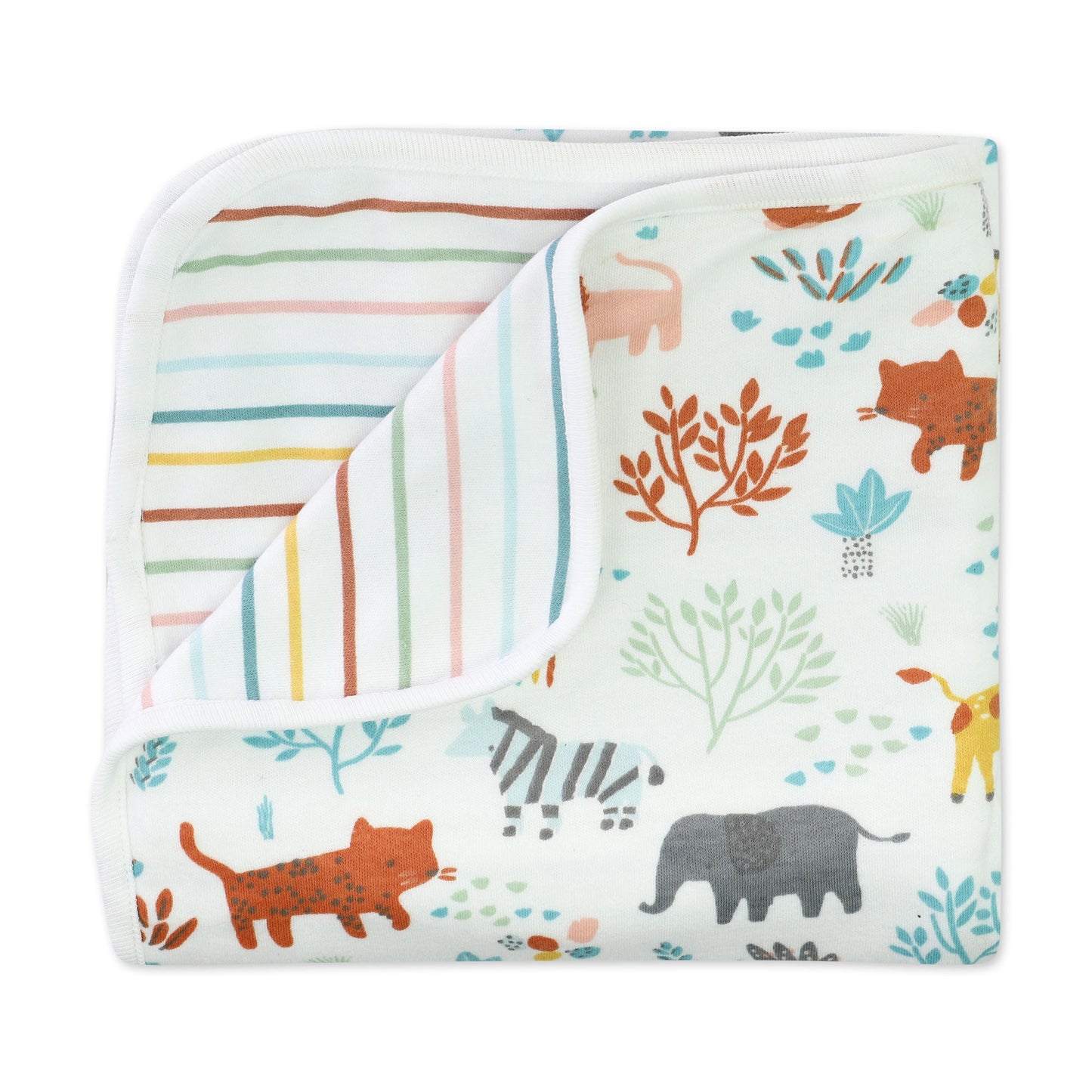 Organic Cotton Receiving Blanket in Safari Pals Print