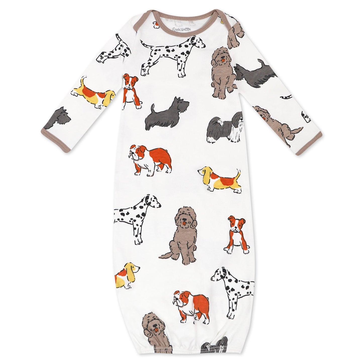 Organic Cotton Cap & Gown Set in Furry Friends Print