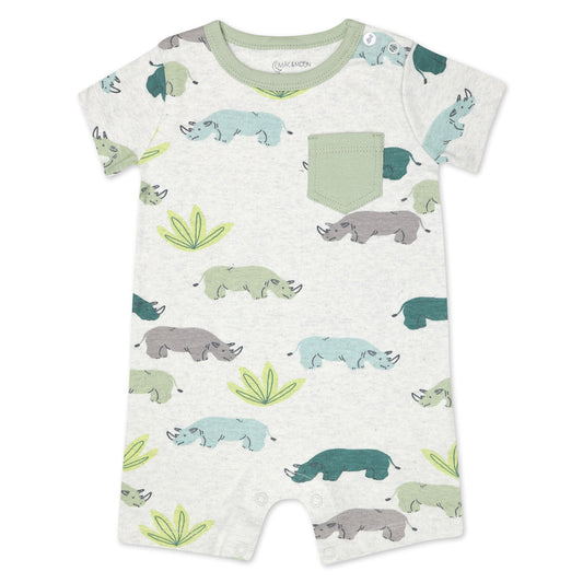 Organic Cotton 2-Pack Romper in Rhino Buddies Print