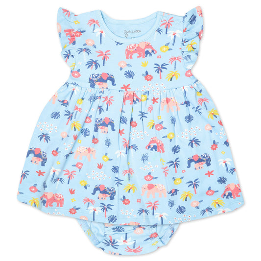 2-Pack Organic Cotton Dress Sets in Elephant Blooms Print