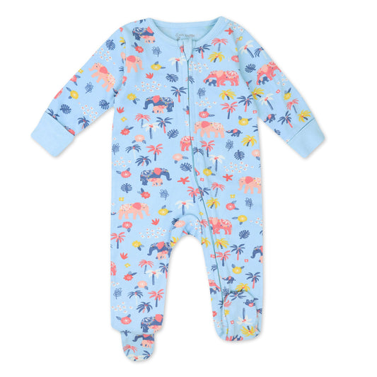 2-Pack Organic Cotton Sleep & Play in Elephant Blooms Print