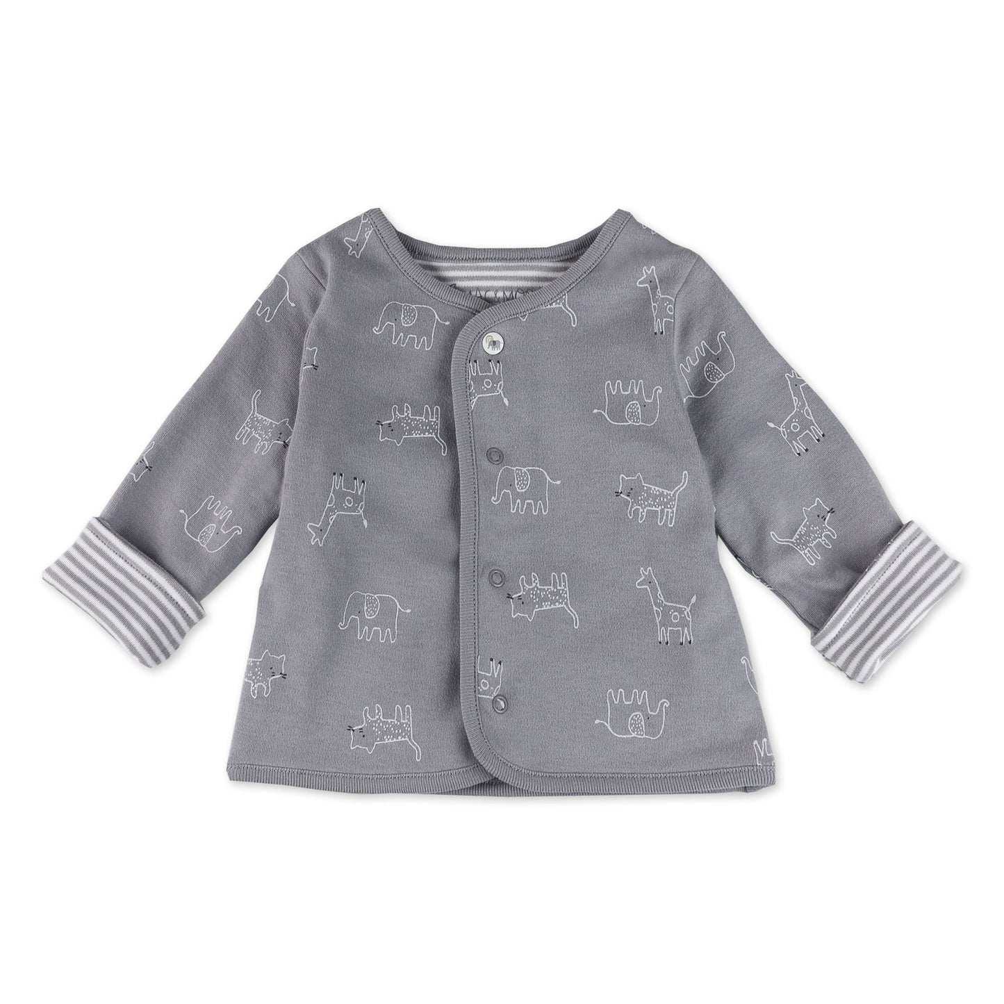 Organic Cotton 3-Piece Cardigan Set in Safari Pals Print