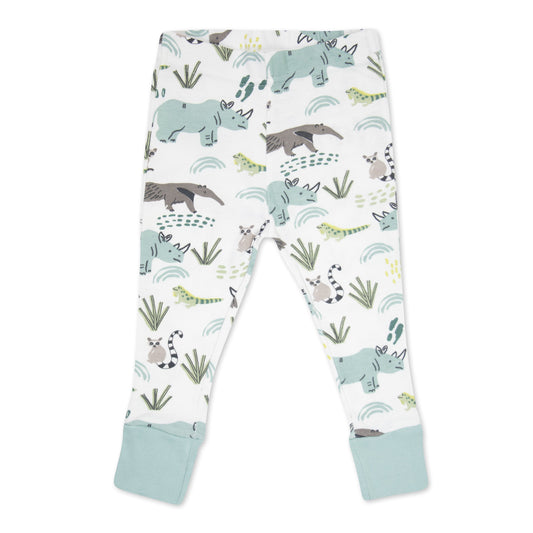 Organic Cotton 4-Piece Pajama Set in Rhino Friends Print