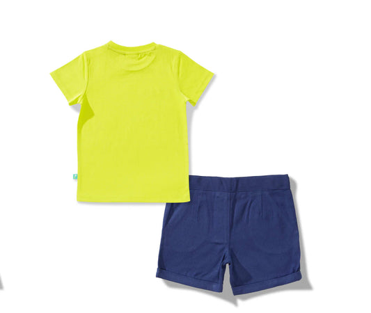 Juscubs - BABY BOYS GRAPHIC PRINTED T SHIRT & SOLID SHORTS