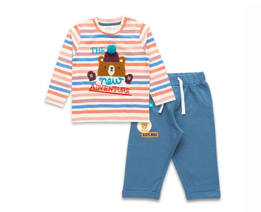 Juscubs - BABY BOYS STRIPED & GRAPHIC
PRINTED T SHIRT AND SOLID
JOGGER PANT