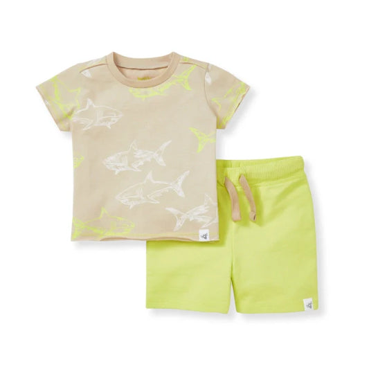 Burt's Bees Baby Toddler Great White Shark Tee & Short Set