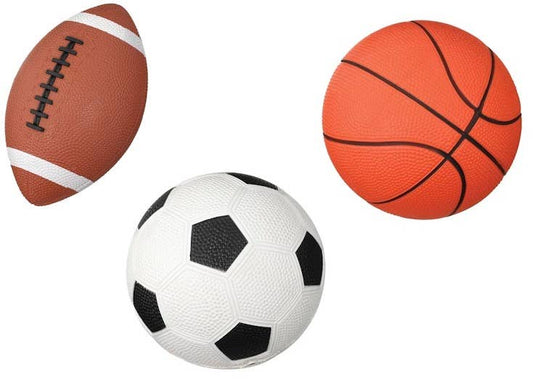 Toysmith - GO! Pro-Ball Set 5" Soccer Ball,6.5" Football, 5" Basketball