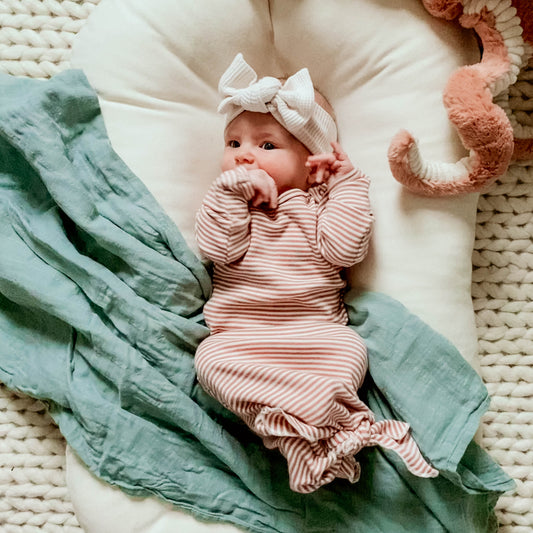 Ash Rose Mini Stripe Baby Gown
