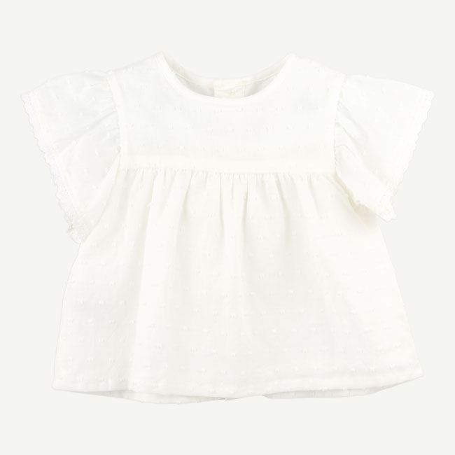 Baby Girls Organic Toddler Girl Woven White Top | Oliver & Rain ...