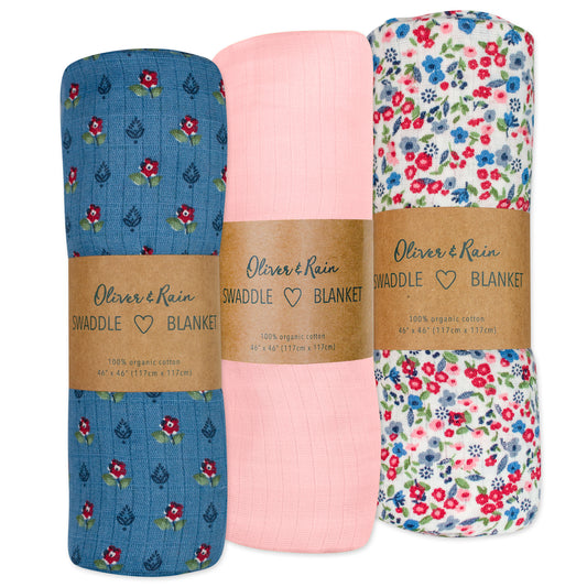 Ditsy Floral 3-Pack Swaddle