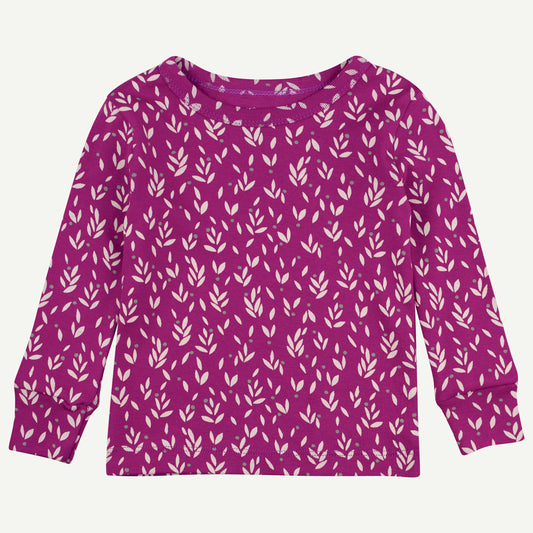 2-Piece Pajama in Purple Leaf Print