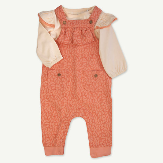 2-Piece Ginger Leaves Overall Set