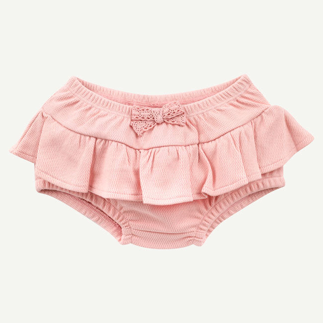 Baby Girls Organic Pale Pink Ruffle Bloomers | Oliver & Rain