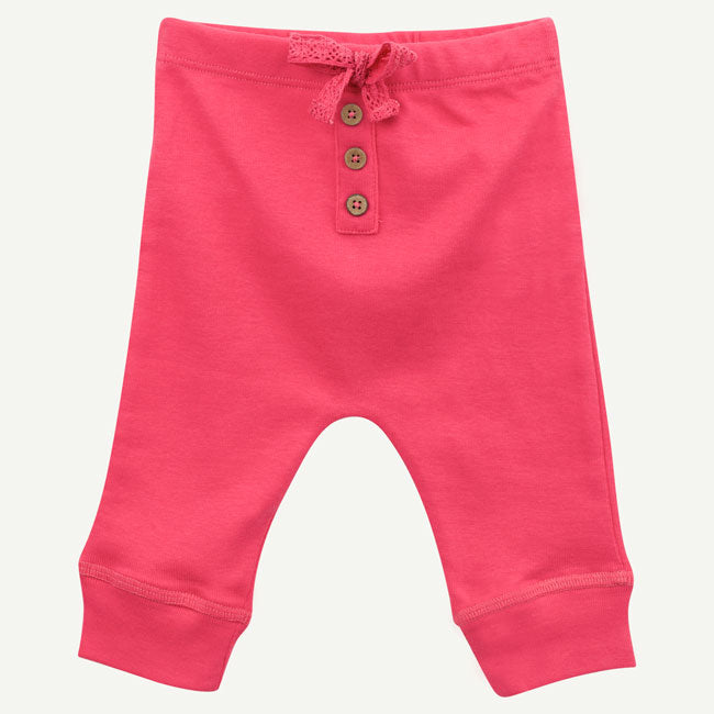 Baby Girls Organic Hot Pink Ruffle Legging | Oliver & Rain
