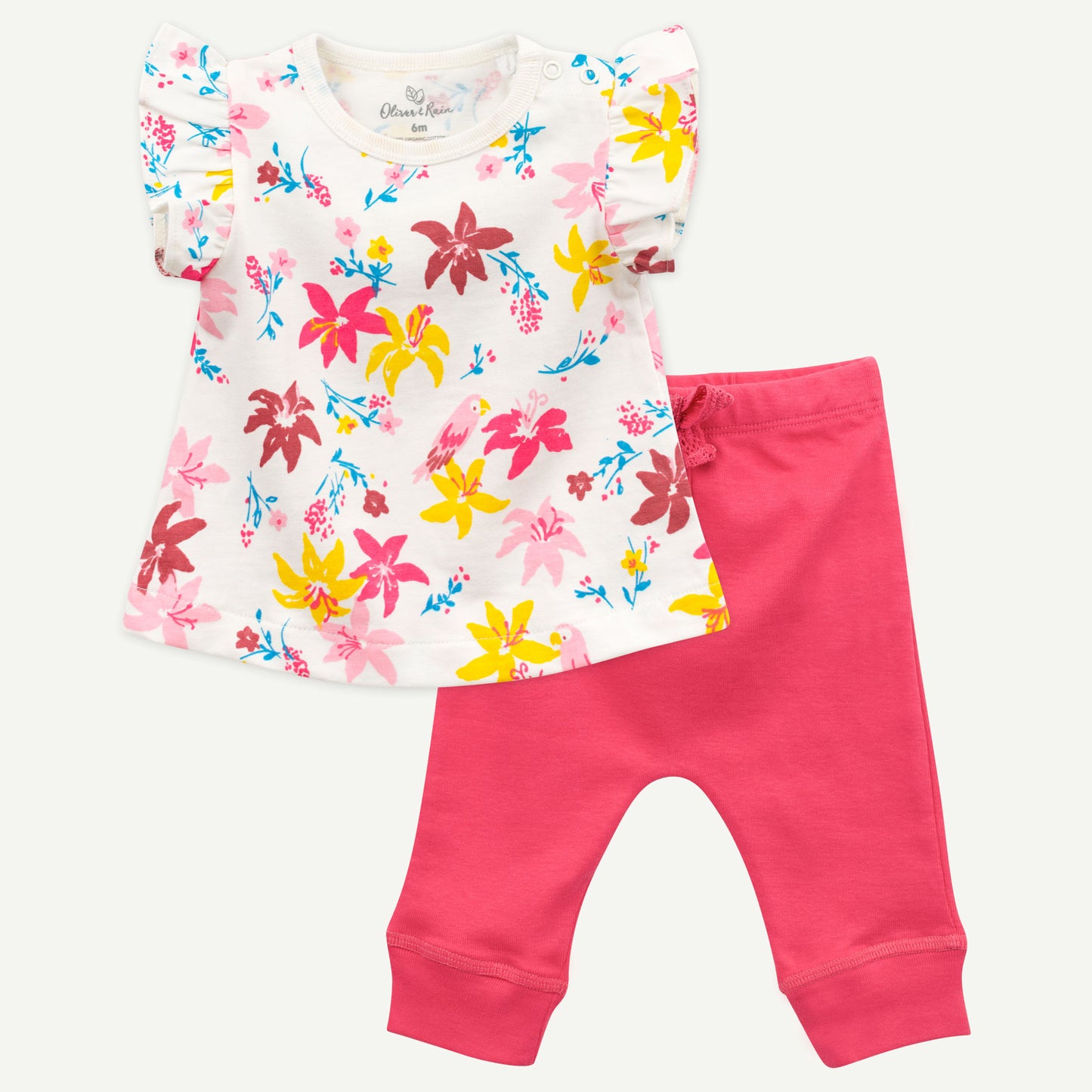 2-Piece Outfit in Bird & Lily Print