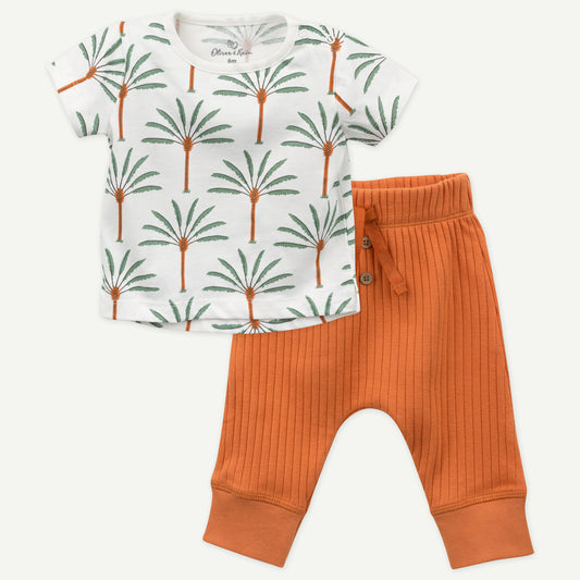 2-Piece Outfit in Palm Tree Print