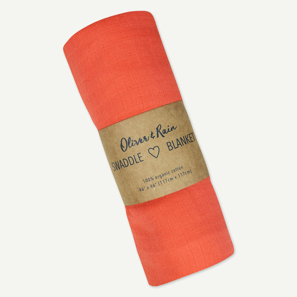 Cactus & Peppers Solid Coral Swaddle