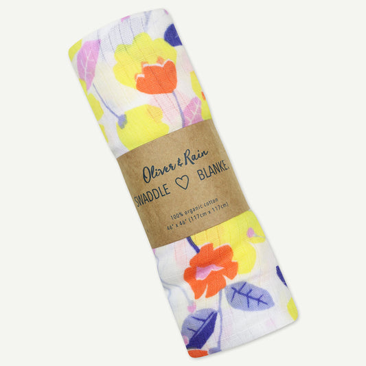 Romantic Floral Printed Swaddle