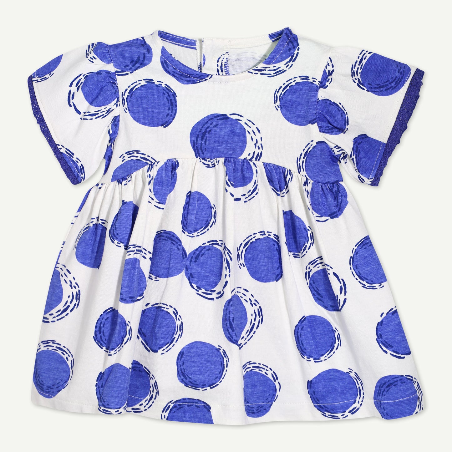 Blue Bubble Print Dress Set