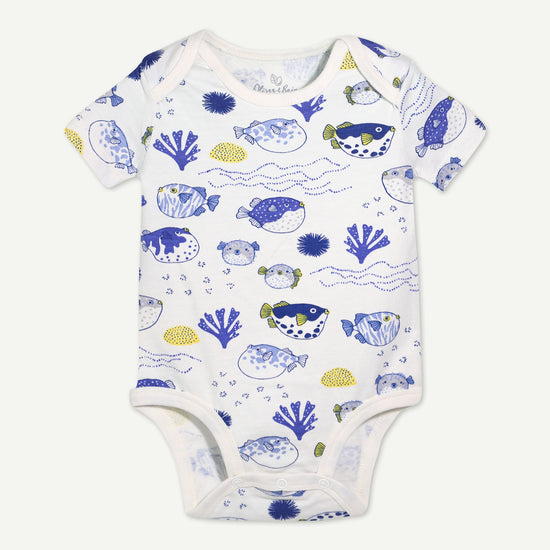 Baby Boys Organic Bubble Fish Print Bodysuit | Oliver & Rain